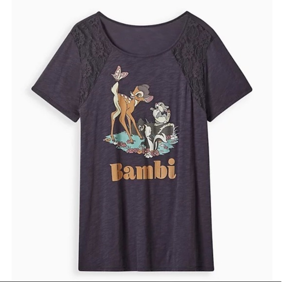 TORRID NWT DISNEY BAMBI HI-LOW SWING LACE TOP - Picture 6 of 7